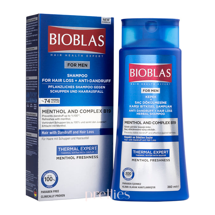 Bioblas Menthol and Complex B19 Shampoo For Men (Anti-Dandruff & Hair Loss) 360ml