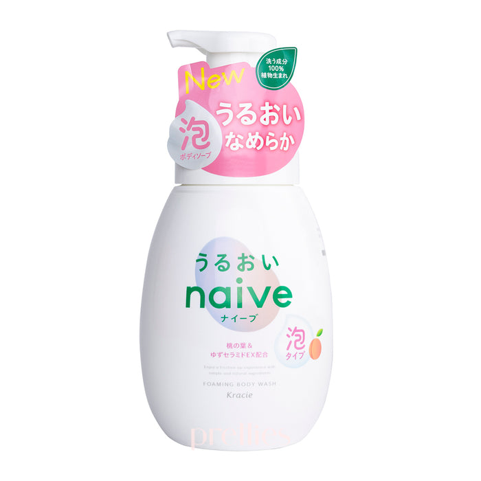Kracie Naive Foaming Body Soap - Moisture (Peach Soap Scent) 600ml (Pink)