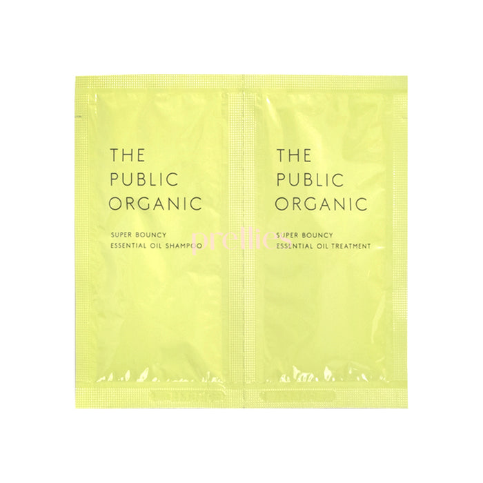 THE PUBLIC ORGANIC Super Bouncy Essential Oil Shampoo + Conditioner (Mandarin Orange & Geranium) (1day Trial) 10ml (Green)