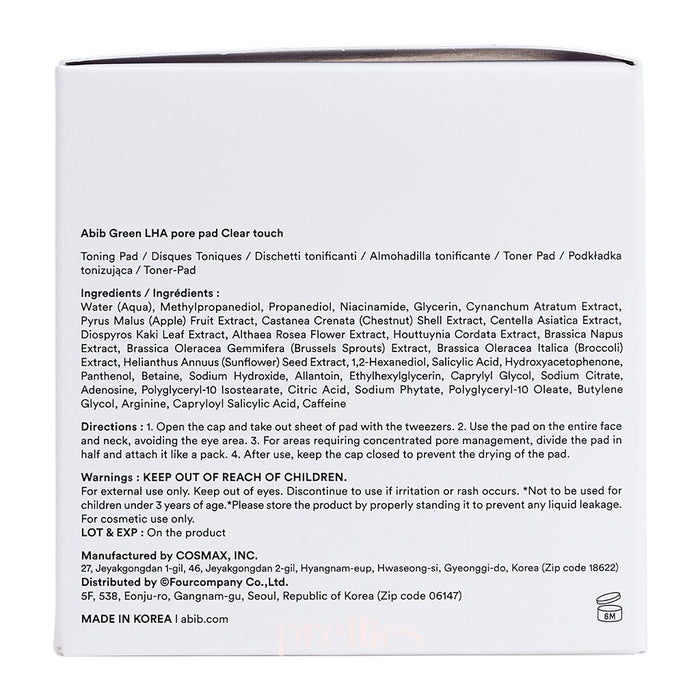Abib Green LHA Pore Pad Clear Touch 210ml (60 pads)