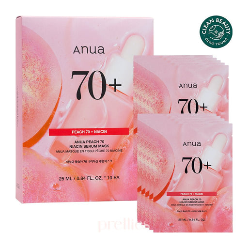 ANUA Peach 70+ Niacinamide Serum Mask 10pcs
