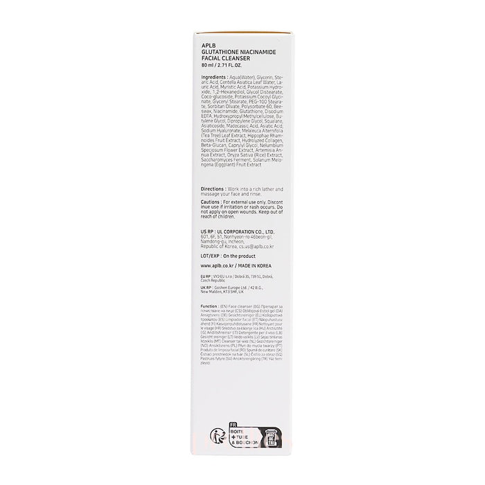 aplb glutathione niacinamide facial cleanser ingredients Buy Aplb Glutathione Niacinamide Facial