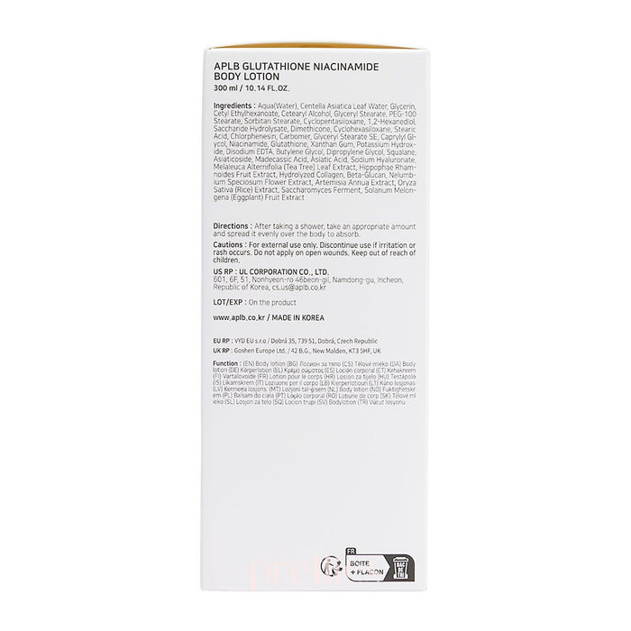APLB Glutathione Niacinamide Body Lotion 300 ml APLB Glutathione Niacinamide Body Lotion 300 ml