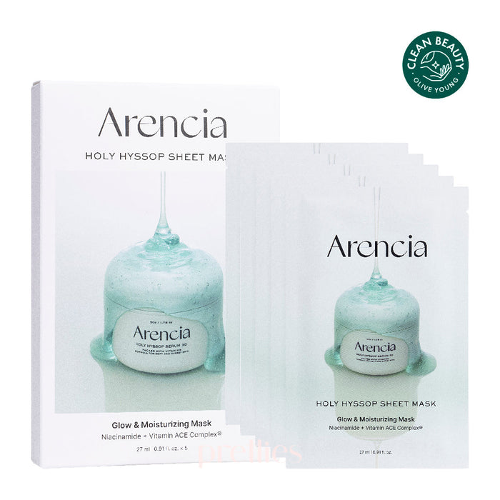 Arencia Holy Hyssop Glow Sheet Mask (5pcs/box)