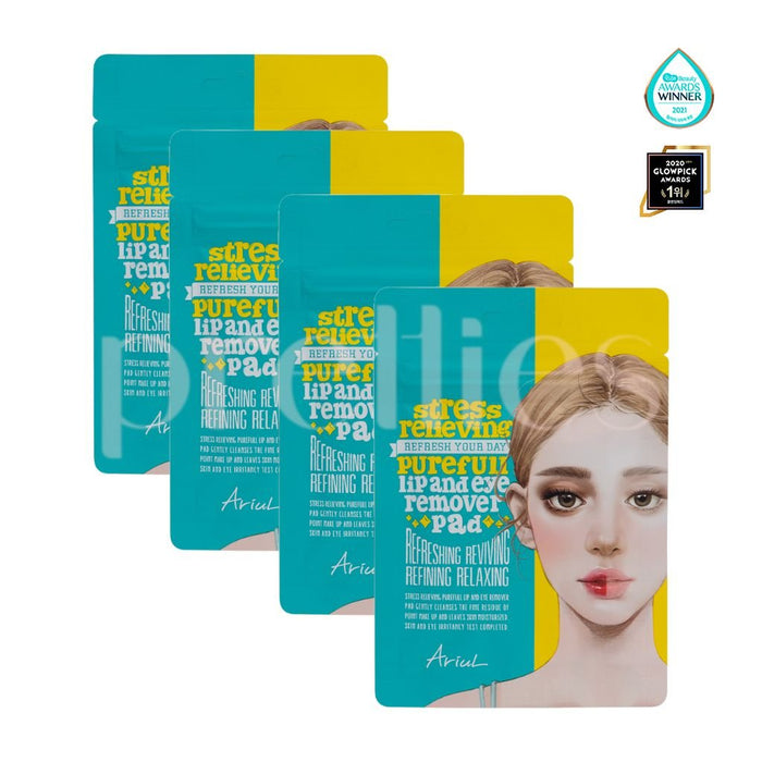 Ariul Stress Relieving Purefull Lip and Eye Remover Pad (10 pads) x 4packs