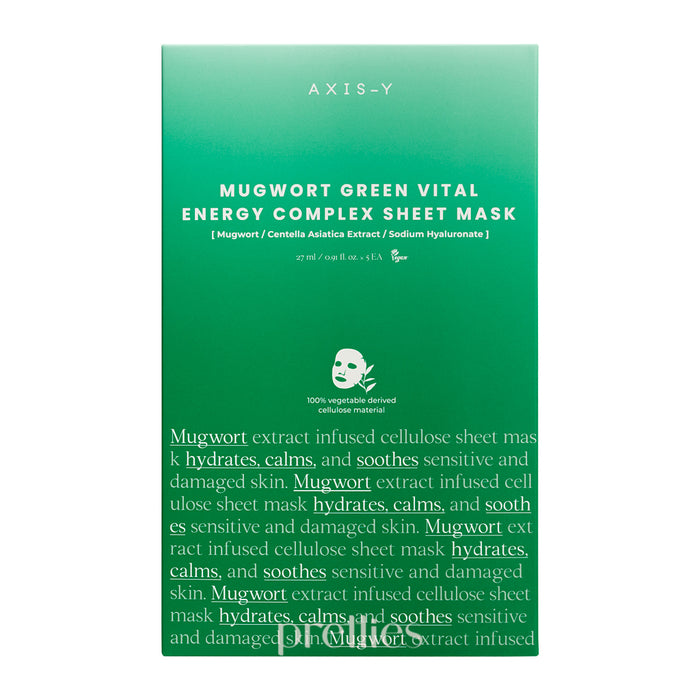 AXIS-Y Mugwort Green Vital Energy Complex Sheet Mask (5 Sheet/Box)