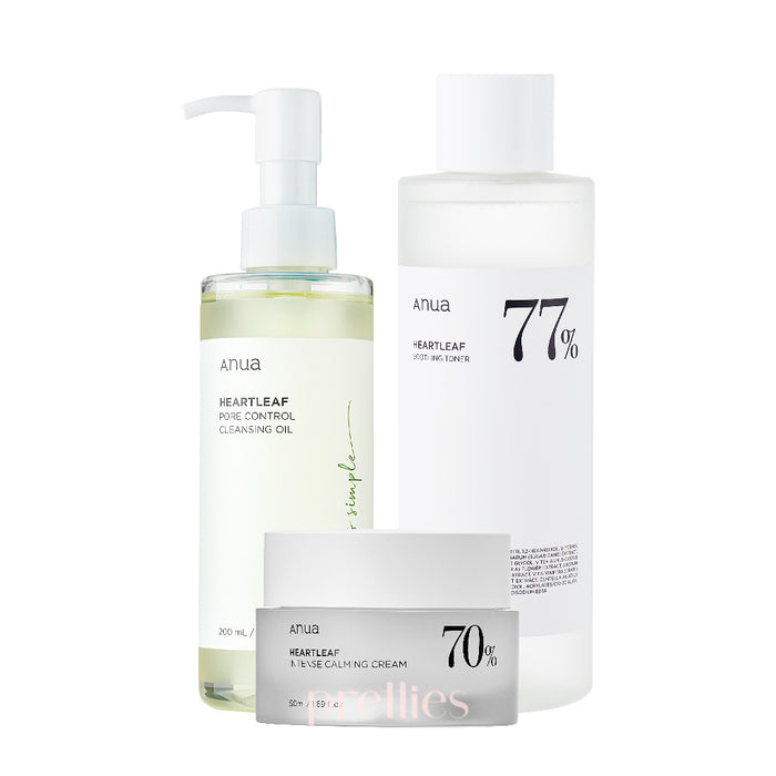 ANUA Heartleaf Toner + Cream + Cleansing Oil [Set]