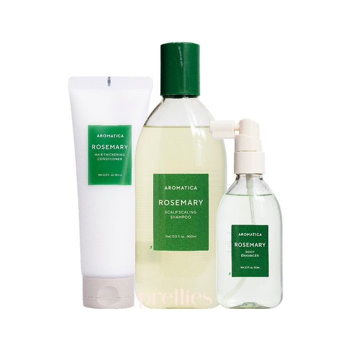 AROMATICA Rosemary Scalp Scaling Shampoo + Conditioner + Root Enhancer [Set]