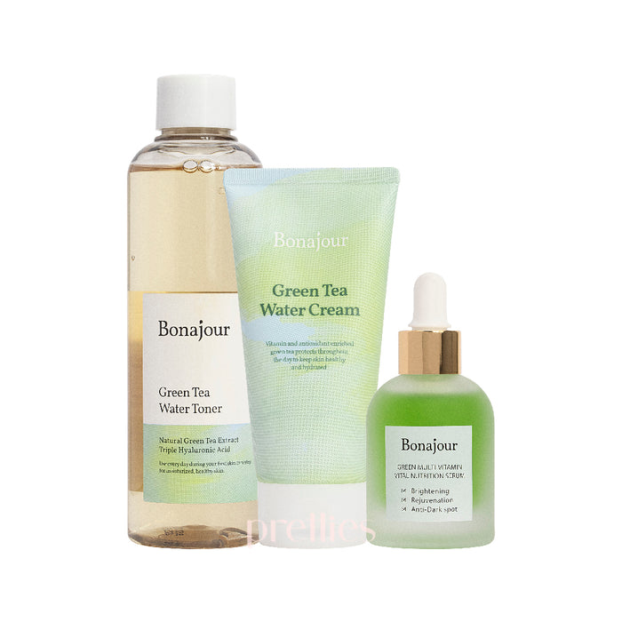 Bonajour Green Tea Water Cream + Toner + Vital Nutrition Serum [Set]