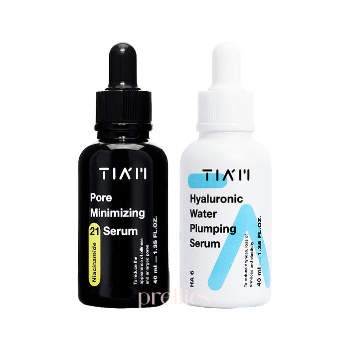 TIA'M Pore Minimizing 21 Serum + Hyaluronic Water Plumping Serum [Set]