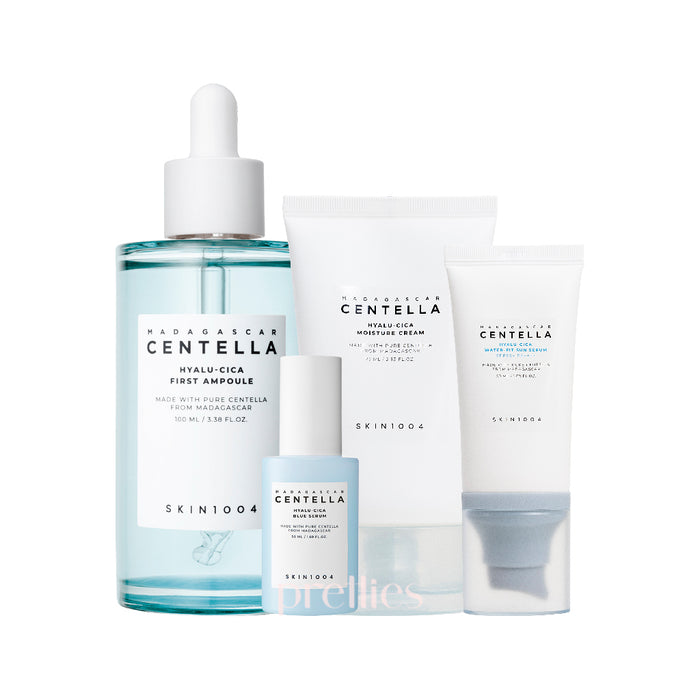 SKIN1004 Madagascar Centella Hyalu-Cica Collection (Blue Serum + Sun Serum + Cream + First Ampoule) [Set]