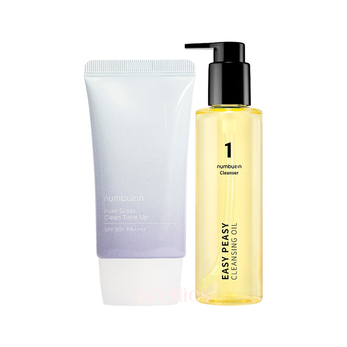 numbuzin No.1  Cleansing Oil + Pure Glass Clean Tone Up [Set]