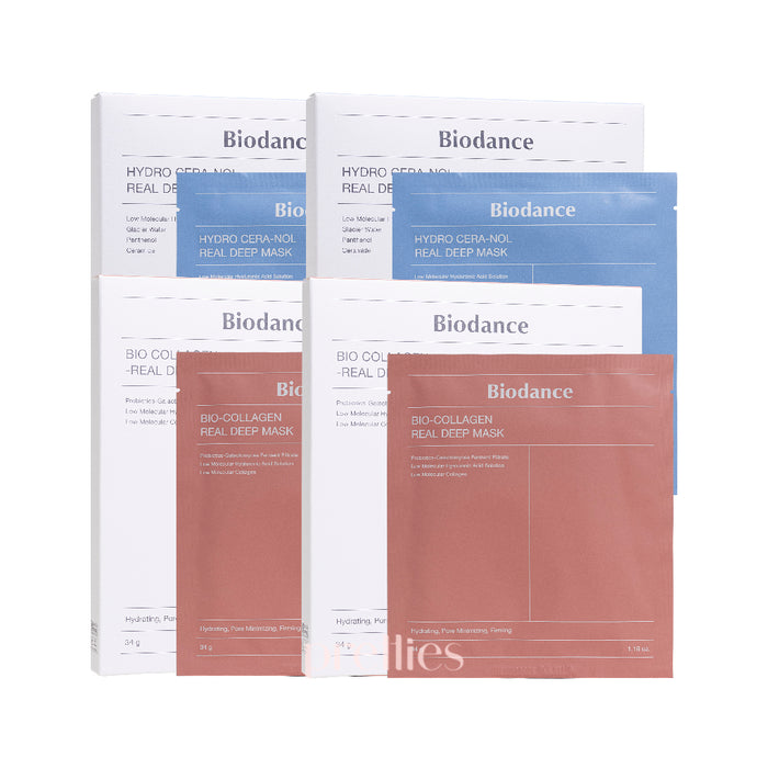 BIODANCE Bio Collagen Real Deep Mask + Hydro Cera-nol Real Deep Mask (4pcs/box) 4 Boxes [Set]