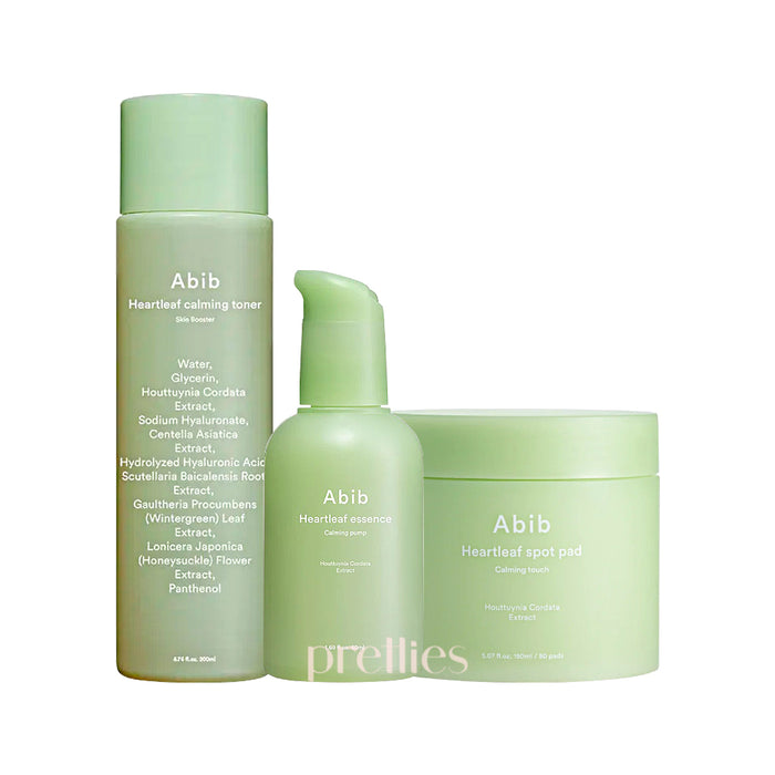 Abib Heartleaf Calming Collection (Toner Skin Booster + Spot Pad Touch + Essence Pump) [Set]