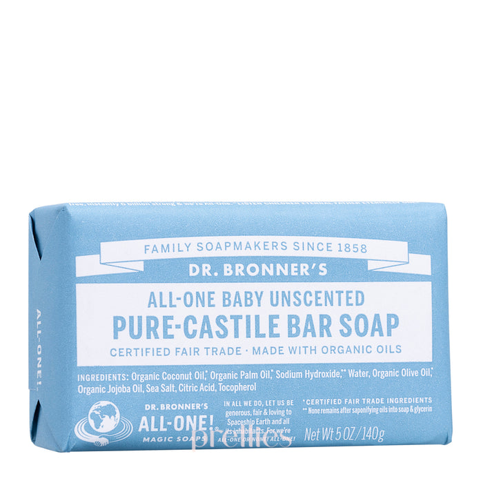 Dr.Bronner's ALL-ONE Organic Baby Unscented Bar Soap 140g