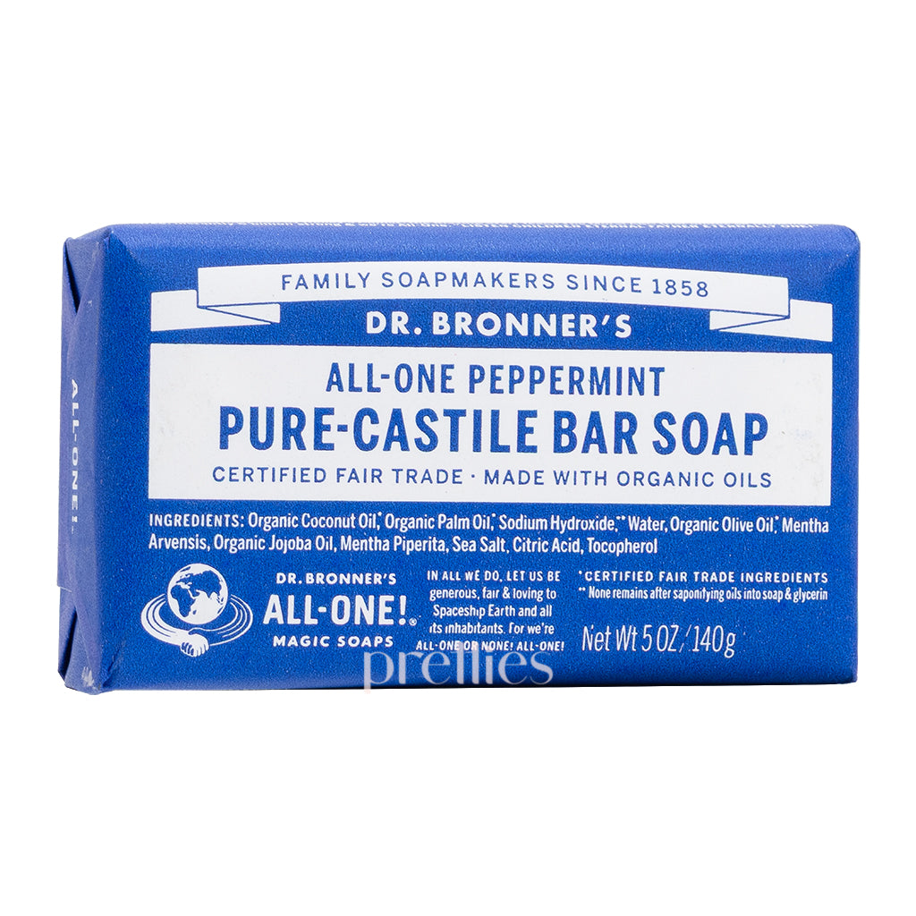 Dr.Bronner's ALL-ONE Organic Peppermint Bar Soap 140g