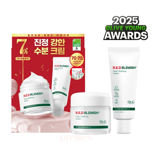 Dr.G Red Blemish Clear Soothing Cream 70ml 1+1 Set (+Cream 70ml+Serum 20ml+Gel Mask Sheet 1pc)(762641) - Pretties.com.hk