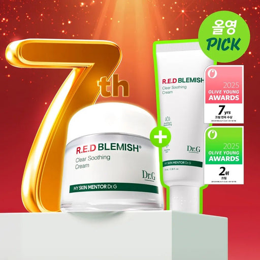 Dr.G Red Blemish Clear Soothing Cream 70ml 1+1 Set (+Cream 70ml+Serum 20ml+Gel Mask Sheet 1pc)(762641) - Pretties.com.hk