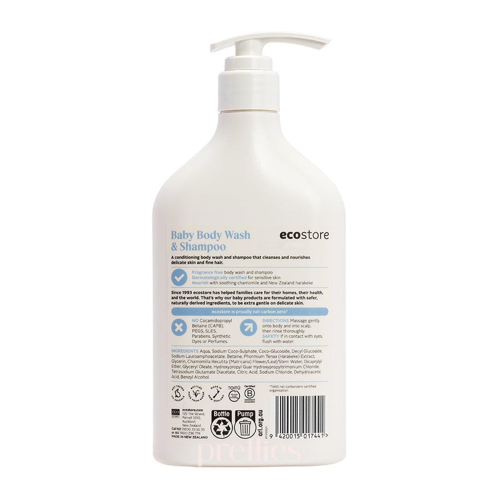 Ecostore Baby Body Wash & Shampoo Fragrance Free 500ml