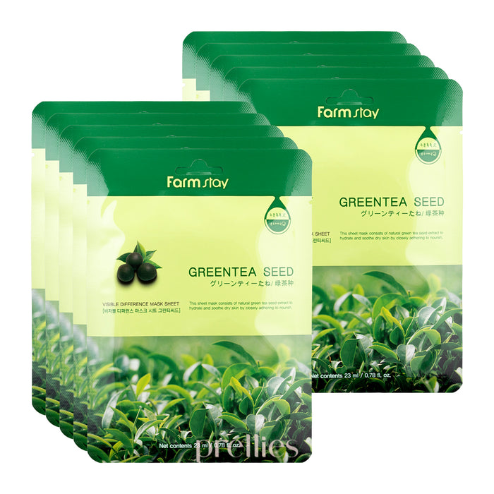 Farmstay 綠茶籽清爽保濕面膜 (1片x10件)