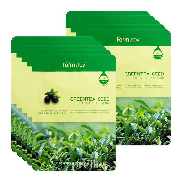 Farmstay Visible Difference Greentea Seed Mask Sheet (1 Sheet x 10pcs) (803834)