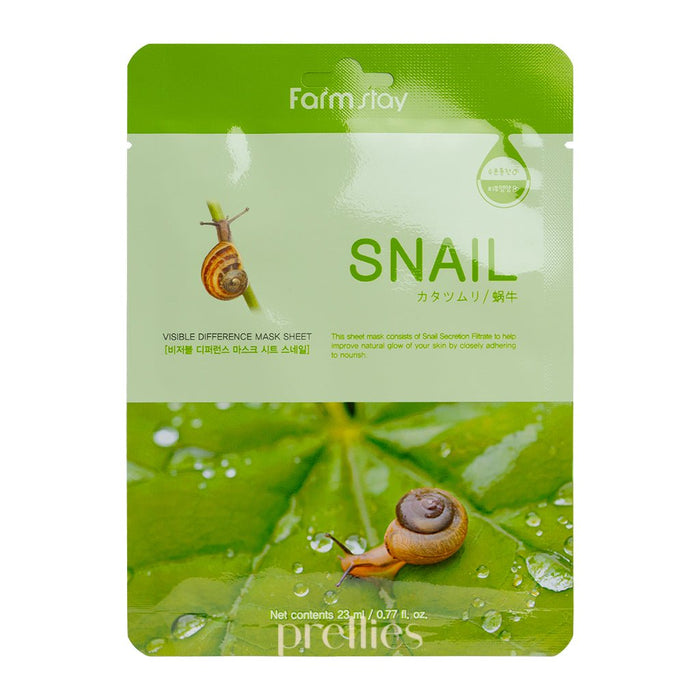 Farmstay Visible Difference Snail Mask Sheet (1 Sheet x 10pcs) - Pretties.com.hk