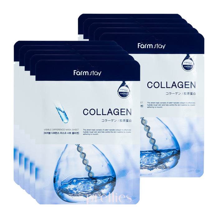 Farmstay Visible Difference Collagen Mask Sheet (1 Sheet x 10pcs)