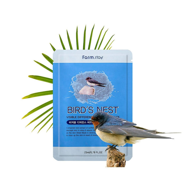 Farmstay Visible Difference Bird's Nest Aqua Mask Pack (1 Sheet x 10pcs)