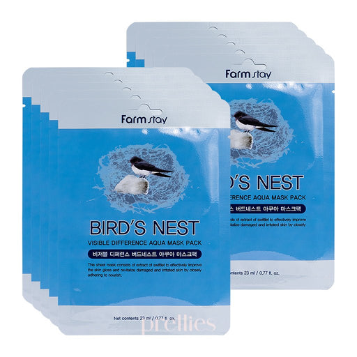 Farmstay Visible Difference Bird's Nest Aqua Mask Pack (1 Sheet x 10pcs) (804107) 
