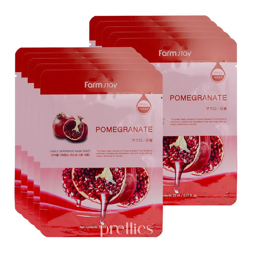 Farmstay Visible Difference Pomegranate Mask Pack (1 Sheet x 10pcs) (032122) - Pretties.com.hk