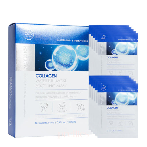 Farmstay Collagen Water Full Moist Soothing Mask (10 sheets/box)