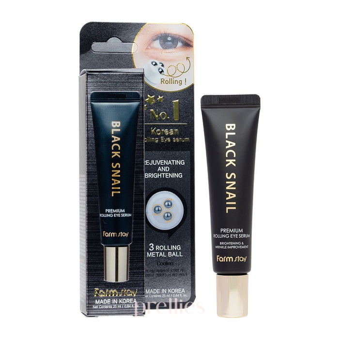 Farmstay Black Snail Premium Rolling Eye Serum 25ml - Pretties.com.hk