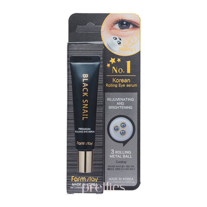 Farmstay Black Snail Premium Rolling Eye Serum 25ml - Pretties.com.hk