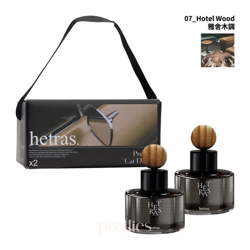 hetras. Premium Car Diffuser 77ml x 2  (No. 7 Hotel Wood)