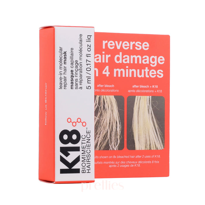 K18 4分鐘免沖水修護髮膜 5ml (版本隨機發出)