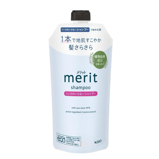 KAO Merit Mild acidic Non-Silicon 2in1 Shampoo (Refill) 320ml (Purple)(448750) 