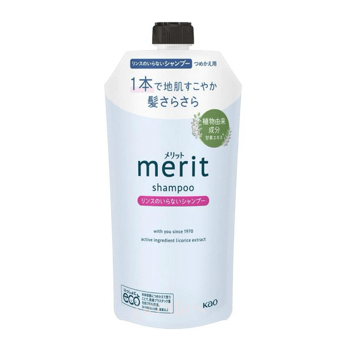 KAO Merit Mild acidic Non-Silicon 2in1 Shampoo (Refill) 320ml (Purple)(448750) 