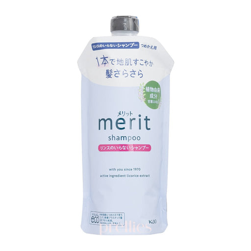 KAO Merit Mild acidic Non - Silicon 2in1 Shampoo (Refill) 320ml (Purple)(448750) - Pretties.com.hk
