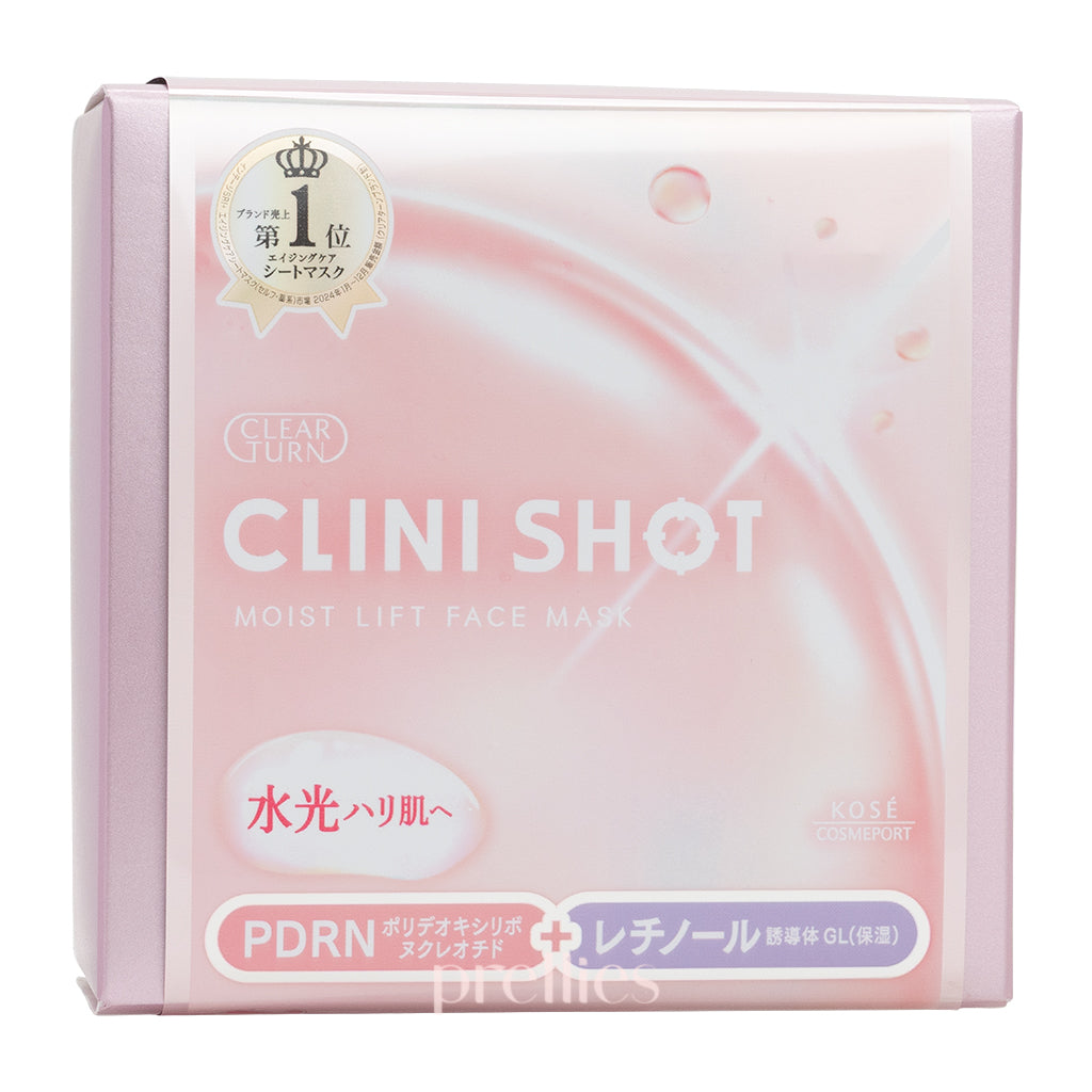 KOSE Clear Turn CLINI SHOT PDRN+Retinol Moist Lift Mask (30 Sheets/Box)