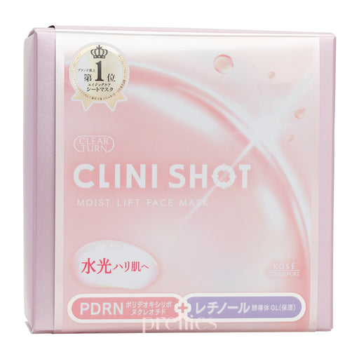 KOSE Clear Turn CLINI SHOT PDRN+Retinol Moist Lift Mask (30 Sheets/Box)