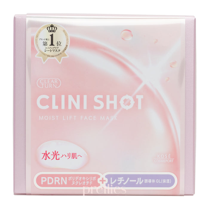 KOSE Clear Turn CLINI SHOT PDRN+Retinol Moist Lift Mask (30 Sheets/Box)