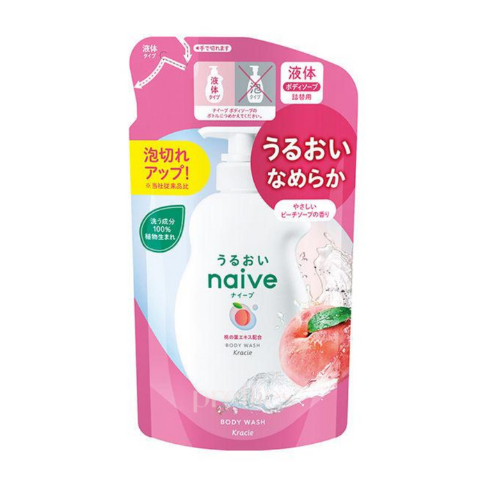 Kracie 肌美精 Naive 桃葉精華沐浴乳 (桃子皂香) (替換裝) 360ml (163882)