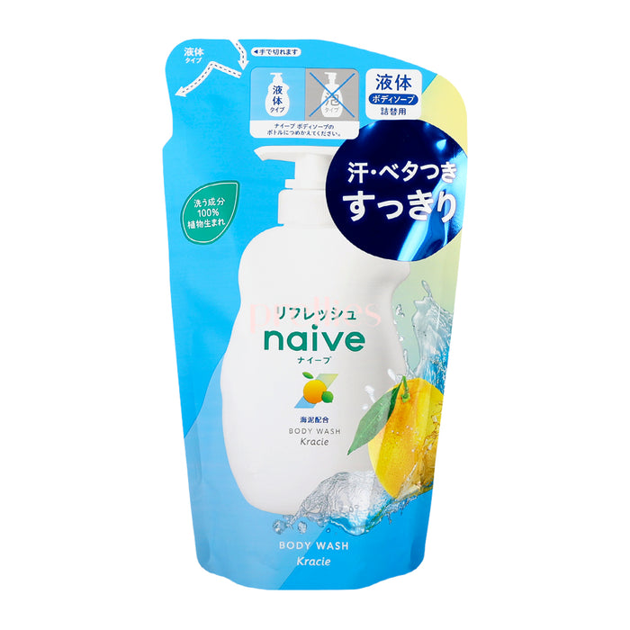 Kracie Naive Refresh Bubble Body Wash (Grapefruit Lime) (Refill) 380ml (169631)
