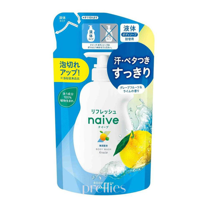 Kracie Naive Refresh Bubble Body Wash (Grapefruit Lime) (Refill) 360ml (163905)