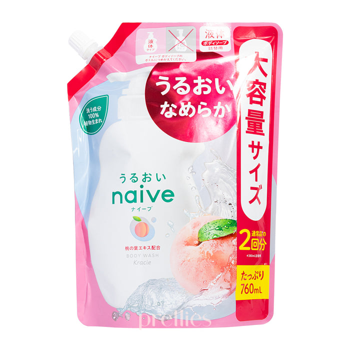 Kracie Naive Peach Body Wash (Peach Soap) (Refill) 760ml