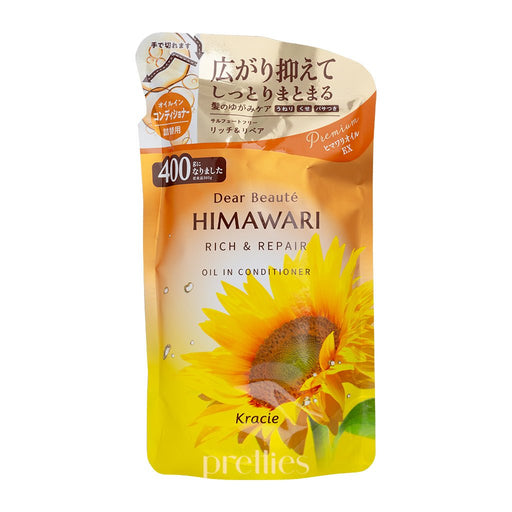 Kracie HIMAWARI Sunflower Oil Rich & Repair Conditioner (Refill) 400g (701718) - Pretties.com.hk