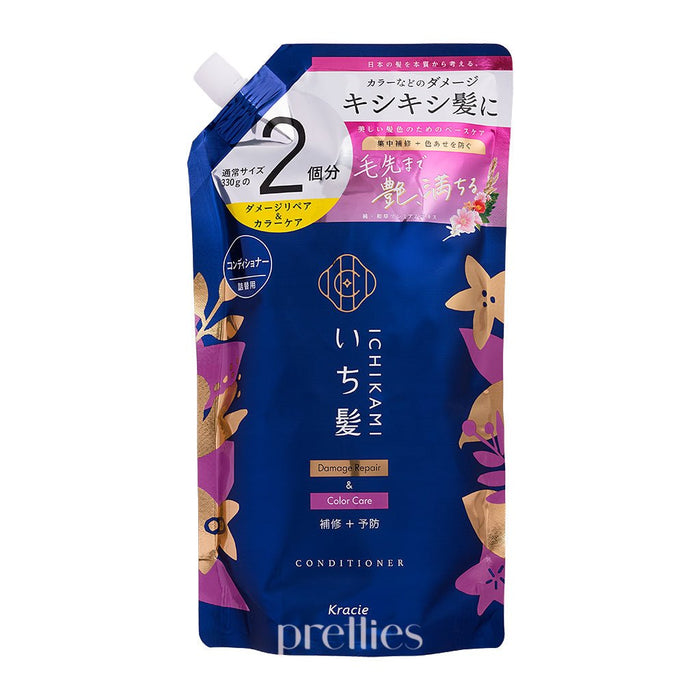 Kracie ICHIKAMI Damage Repair & Color Care Conditioner (Refill) 660g (Blue)