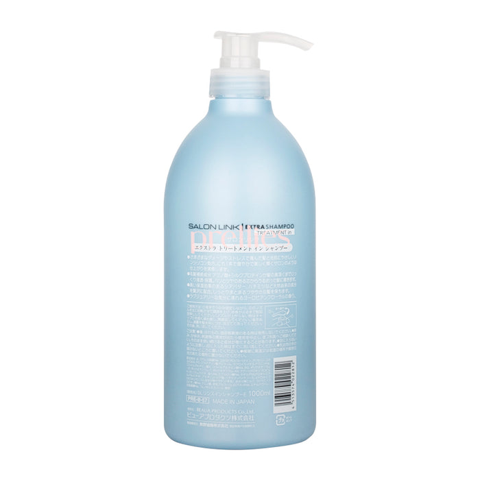 Kumano Yushi Salon Link Extra Shampoo Treatment In Repair & Protect (European Floral) 1000ml (Blue)
