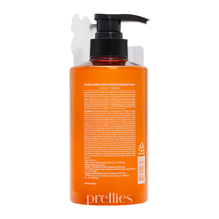 KUNDAL Honey & Macadamia Body Wash 500ml - Juicy Peach