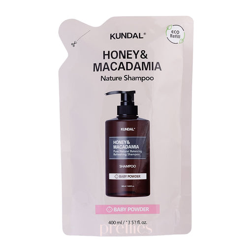 KUNDAL Honey & Macadamia Nature Shampoo 400ml - Baby Powder (Refill) 
